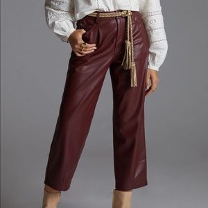 Cropped Faux Leather Pants